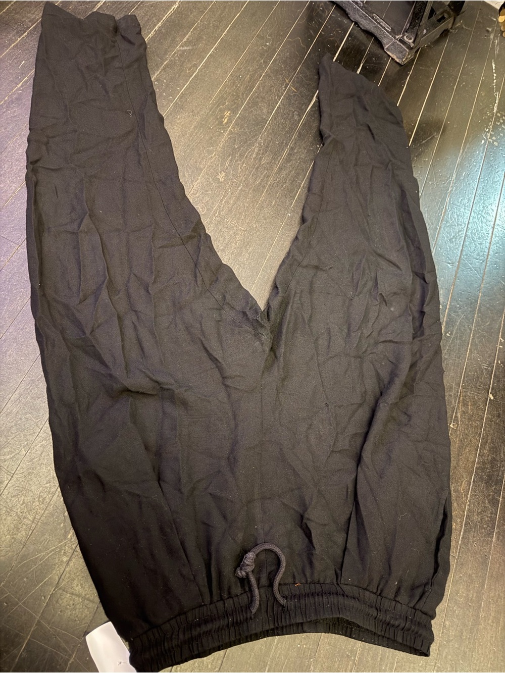 Men's Black Elastic Waist Joggers